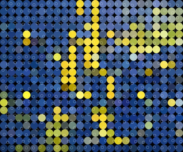 Burbuja azul y amarilla con fondo de punto de arte de línea — Archivo Imágenes Vectoriales