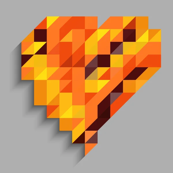 Coeur abstrait avec triangle orange — Image vectorielle