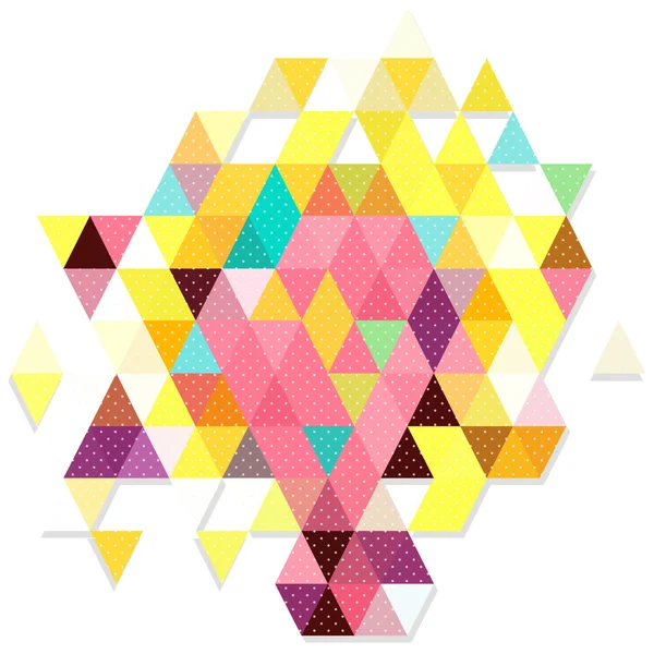 Triángulos de objeto de color dulce en patrón de puntos — Vector de stock