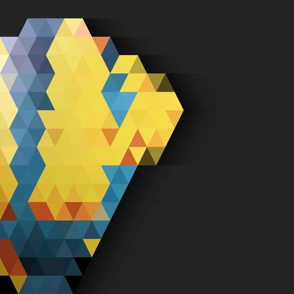 Triangles colorés sur fond d'écran mi-noir — Image vectorielle