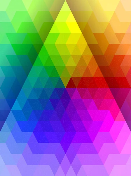 Abstraktes Regenbogen-Farbdreieck mit weißer Linientextur — Stockvektor