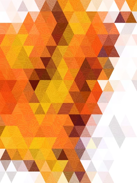 Triángulos marrones y anaranjados con textura de línea libre — Vector de stock