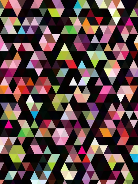 Triángulos coloridos abstractos sobre fondo de pantalla negro — Vector de stock