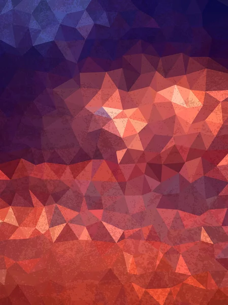 Ciel abstrait du lever du soleil avec triangles et texture rancunière — Image vectorielle