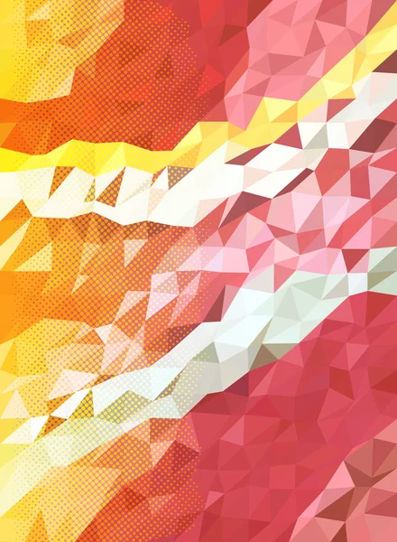 Triangle abstrait rose et jaune avec écran à points — Image vectorielle