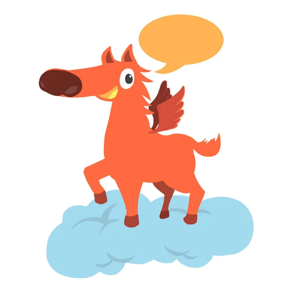 Orange horse with wing — Stock Vector