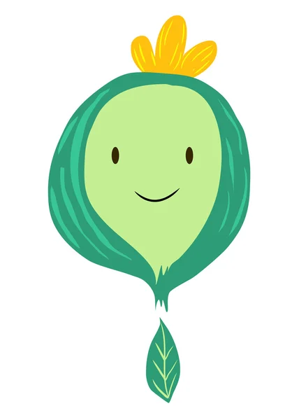 Linda mascota de fruta verde — Vector de stock