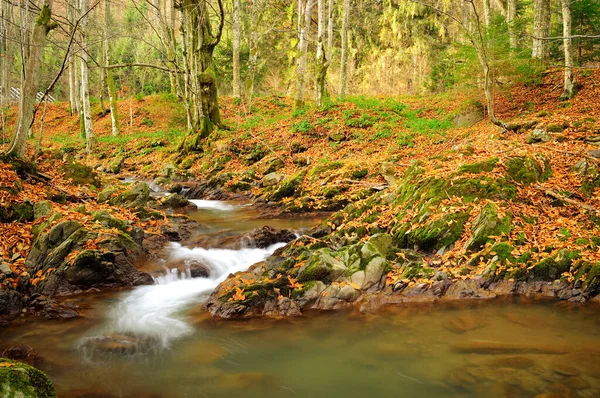 Panorama Del Río Montaña Finales Otoño — Foto de Stock