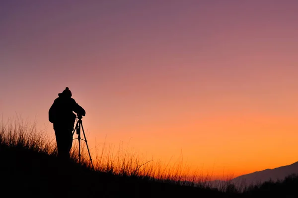 Photographe Silhouette Lever Soleil — Photo