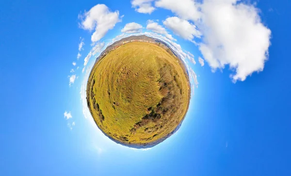 Stereografinen Panoraama Projektio Kevään Maiseman Jälkeen — kuvapankkivalokuva