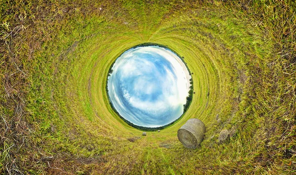 干草场的立体投影 360度 — 图库照片