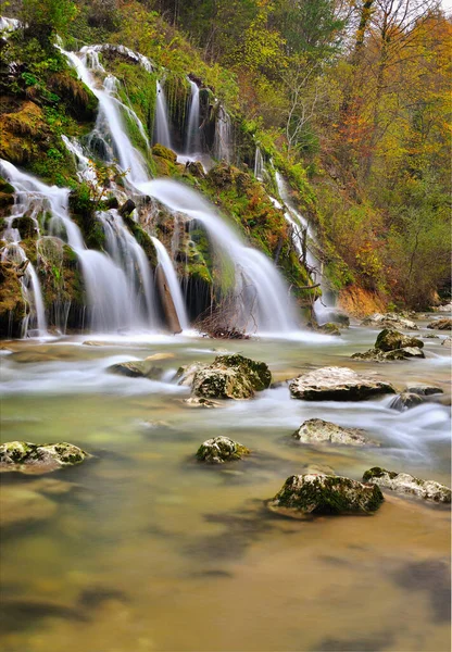 Horský Vodopád Podzim — Stock fotografie