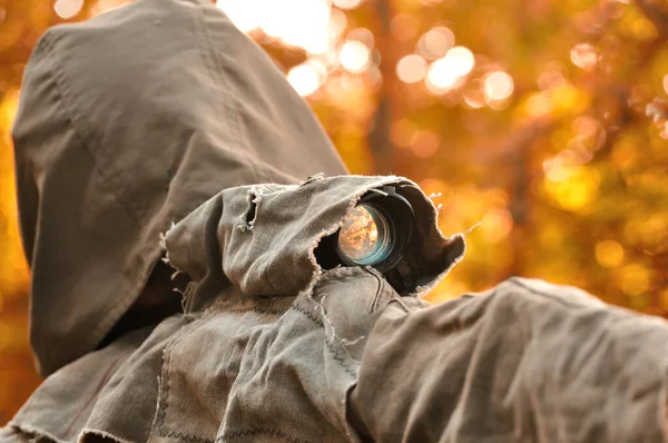 Cazador Camuflaje Apuntando Con Rifle —  Fotos de Stock