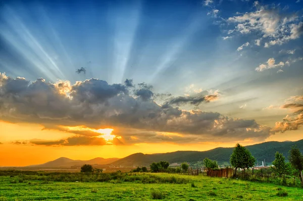 Pôr Sol Colorido Verão — Fotografia de Stock