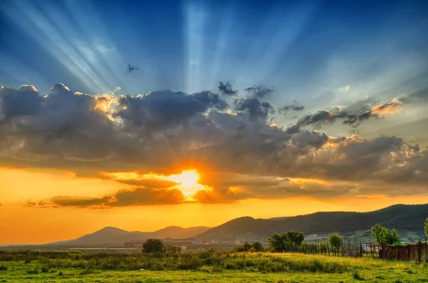 Pôr Sol Colorido Verão — Fotografia de Stock