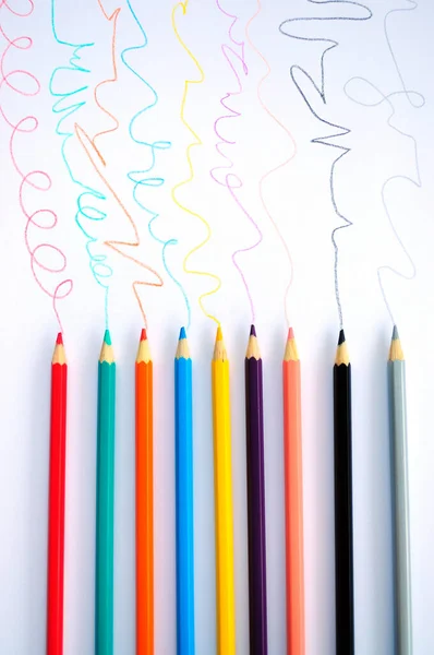 Crayons White Background — Stock Photo, Image