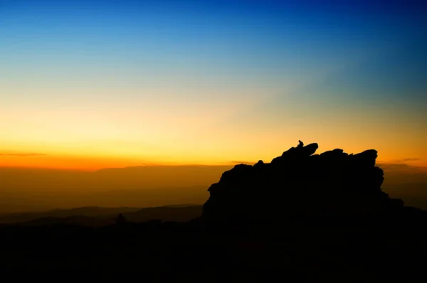 Fotograaf Silhouet Bij Zonsondergang — Stockfoto