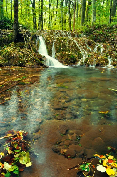 Cachoeira de montanha no final do outono — Fotografia de Stock