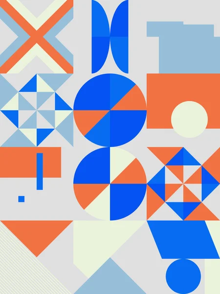Scandinavisch Geïnspireerd Kunstwerkpatroon Gemaakt Met Eenvoudige Geometrische Vormen Handgetekende Vormen — Stockvector