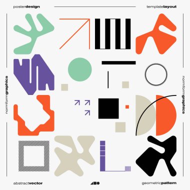Soyut elementler ve geometrik şekillerle yapılmış, poster, web sitesi tasarımı, albüm kapağı baskıları ve güzel sanatlar için kullanışlı, vahşilik tasarım poster kapağı kapağı kapağı düzeni..