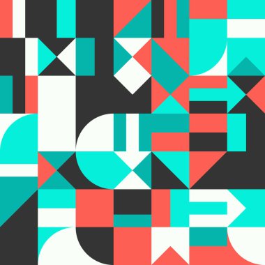 Basit şekilleri ve figürleri olan geometrik çizimler. Geometrik şekilli ve elementli soyut desenler. Web afişi, iş sunumu, marka paketi, kumaş baskısı için mükemmel.