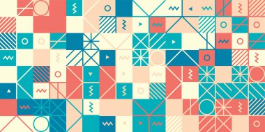 Basit geometrik doğrusal grafiklerle yapılan minimalist soyut vektör deseni tasarımı. Arkaplan ve dokular için harika, web tasarımı, poster sanatı, markalaşma unsurları, tekstil ve kumaş baskıları.