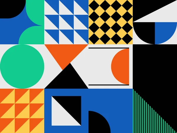 Geometrisches Design Mit Einfachen Formen Und Figuren Abstrakte Mustergrafiken Mit — Stockvektor