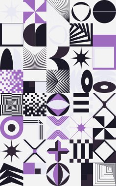 Vahşilik sanatı basit geometrik şekiller ve şekillerle yapılan soyut vektör kalıplarına ilham vermiştir. Kalın form grafik tasarımı, web sanatı, davetiye kartları, posterler, baskılar, tekstil, arka planlar için kullanışlı.