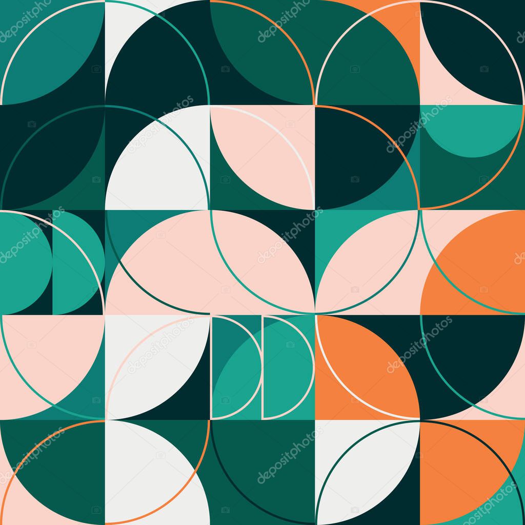 New geo artwork of vector abstract composition design made with colorful geometric shapes and simple geometrical figures, useful for web background, poster texture, covers, front pages and prints.
