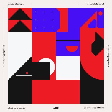 Postmodern kare boyutlu vektör kapağı tasarımı modernizm ve minimalist barbarlık tarzında yaratıldı, poster sanatı, dergi ön sayfası, dekoratif baskı, web afişi için kullanışlı.