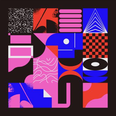 Tuhaf bilgisayar vektörlerinin üretken tasarım grafikleri soyut geometrik tasarım unsurları, ağ arka planı, poster sanatları, ön sayfa kapakları ve dijital baskılar için kullanışlı