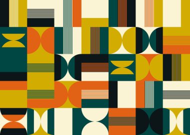 Basit geometrik doğrusal grafiklerle yapılan minimalist soyut vektör deseni tasarımı. Arkaplan ve dokular için harika, web tasarımı, poster sanatı, markalaşma unsurları, tekstil ve kumaş baskıları.