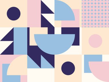 Geometrik soyut vektör basit elementler güzel bir renk paletiyle yapıldı. Geometrik şablon arkaplanı, web tasarımı, iş kartı, davetiye, poster, moda baskısı için kullanıma hazır.