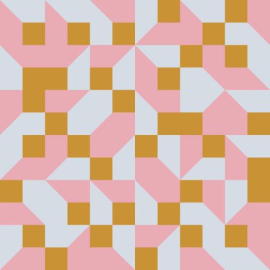 Basit geometrik şekilleri ve temel renkli formları olan modern geometrik soyut desen tasarımı. Poster sanatları, web tasarımı, markalaşma sunumu, albüm baskısı, moda dokusu vs. için harika.