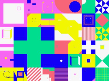 Geometrik soyut vektör basit elementler güzel bir renk paletiyle yapıldı. Geometrik şablon arkaplanı, web tasarımı, iş kartı, davetiye, poster, moda baskısı için kullanıma hazır.