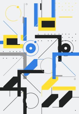 Geometrik soyut vektör basit elementler güzel bir renk paletiyle yapıldı. Geometrik şablon arkaplanı, web tasarımı, iş kartı, davetiye, poster, moda baskısı için kullanıma hazır.