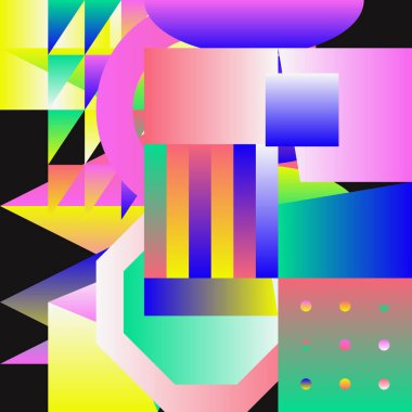 Garip bilgisayar vektörlerinin üretken tasarım grafikleri ve soyut geometrik gradyan tasarım elemanları web arkaplanı, poster ince sanatları, ön sayfa kapakları, dijital baskılar.