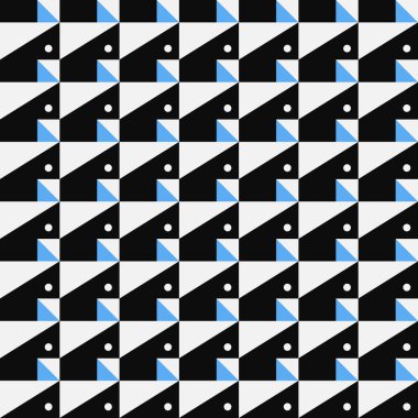 Basit şekillerle yapılan soyut geometrik klasik dikişsiz desen. Geometrik kompozisyon, web tasarımı için kullanışlı, kartvizit, davet, poster, tekstil baskısı, arkaplan.