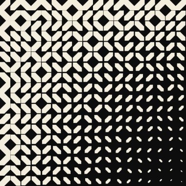 Siyah ve beyaz şekilli basit geometrik soyut vektör deseni. Geometrik grafik kompozisyonu, web tasarımı, kartvizit, davetiye, poster, tekstil baskısı, arkaplan.