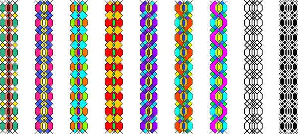 Une Ligne Géométrique Compose Une Bande Une Sorte Tresse Tressée — Image vectorielle