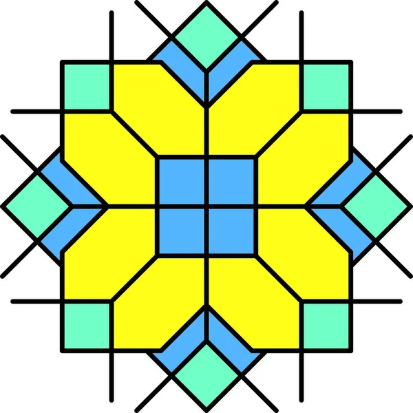 Motivo Delle Piastrelle Motivo Geometrico Forma Croce Cerchio Costituito Linee — Vettoriale Stock