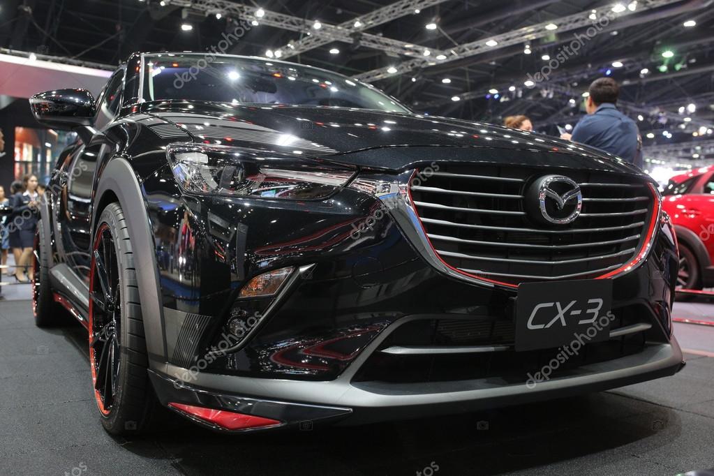 Bangkok - March 31 : Mazda CX-3 on black car at The 37th Bangkok International Thailand Motor Show 2016 on March 26, 2016 in Bangkok, Thailand