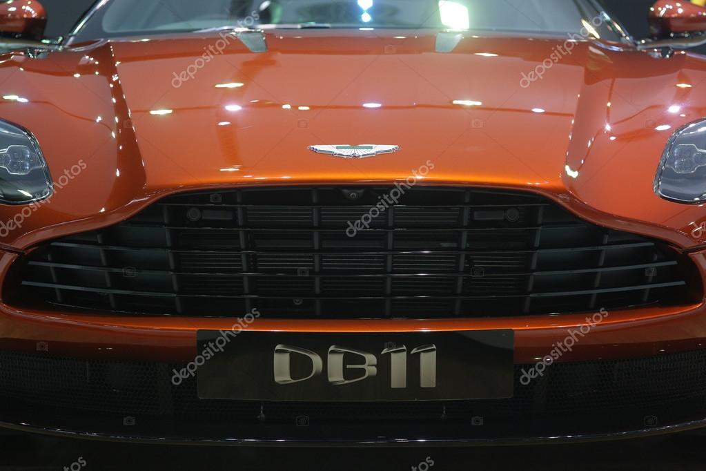 Bangkok - March 31 : Aston martin Spectre 007 DB11 on Orange car at The 37th Bangkok International Thailand Motor Show 2016 on March 31, 2016 in Bangkok, Thailand