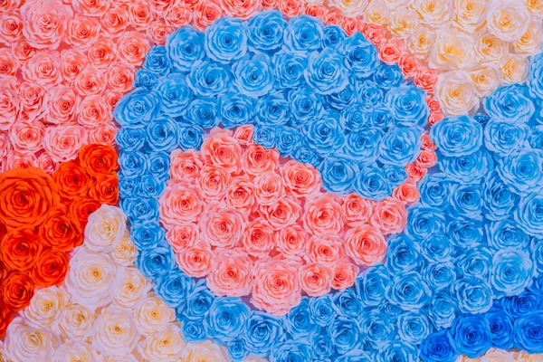 Abstracte regenboog kleurrijke Rose Flower Paper achtergrond — Stockfoto
