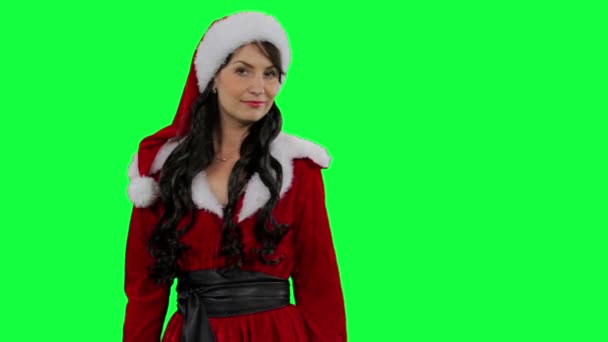 Weihnachtsmann-Helferin hütet Geheimnisse — Stockvideo