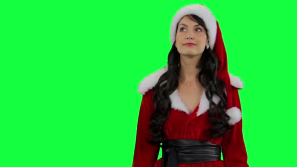 Santa helper meisje ontvangt een geschenk — Stockvideo