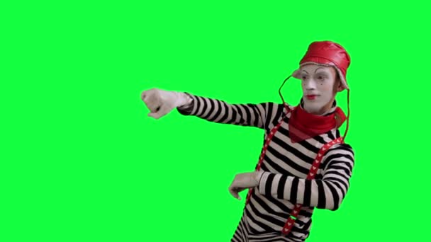 Mime jako kierowca — Wideo stockowe