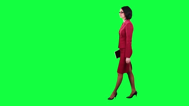 ビジネスの女性反対クロマキー — ストック動画