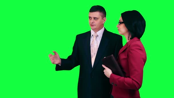 Business conversation chroma key — Stock Video