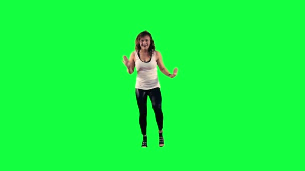 Dansare mot en grön bakgrund — Stockvideo